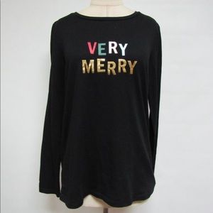 Loft Outlet "Very Merry" Long Sleeve Tee